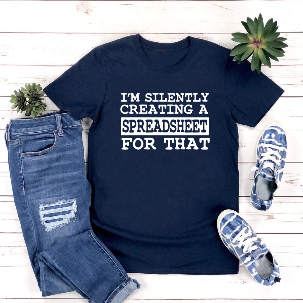 Creating Spreadsheet for That TShirt Data Analyst Tshirt Office Worker Tee Women Graphic T Shirts Short Sleeve Casual Tops
