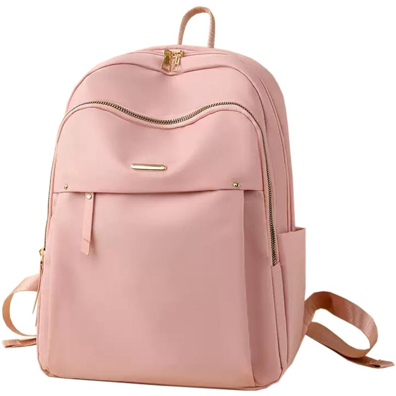 Daily Wear Solid Tone Nylon Backpack Fashion Lightweight Daypack, Multi-compartment for Ladies Daily Errands and Travel