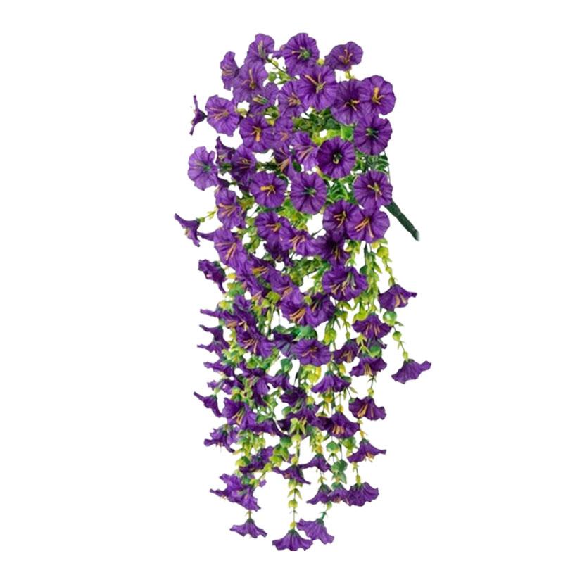 

1/2PCS White Artificial Morning Glory Wall Hanging Faux Violet Plants Hanging Flowers Vines for Home Garden Wedding Decor