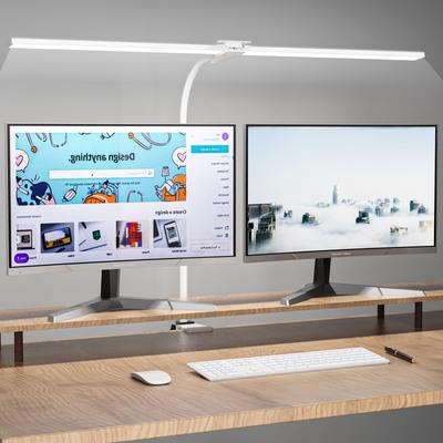 Wobane LED Desk Electric Stand Dual Light 5 Color Temperature Stepless Ra95 High Color Rendering Stylish Desk Adjustable Separate Easy Perfect for PC