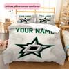 Custom Name,Dallas Stars Pattern Bedding Home Decoration Birthday Gift ( 1 Duvet Cover + 2 Pillowcase, Without Core),fan Merchandise.