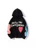 Kanye Unisex Heart Letter Graffiti Hoodie - Plush, Couple Style Sweatshirt
