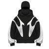Men's Oversized Zip Up Hoodie Color Block Long Sleeve Hooded Sweatshirts Retro Jacket  Hoodie