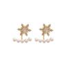 Exquisite Zircon Snowflake Pearl Stud Earrings - Luxurious & Fashionable Winter Jewelry