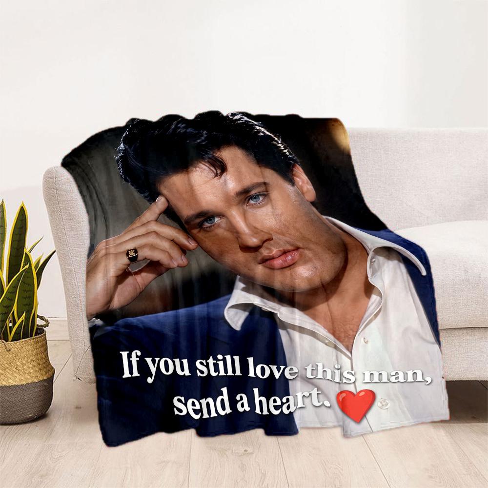 Love Elvis Presley Blanket Durable Comfort Great for Office Chair Bedding Chair All-Season Use Playful Design Birthday Christmas Gift Blanket