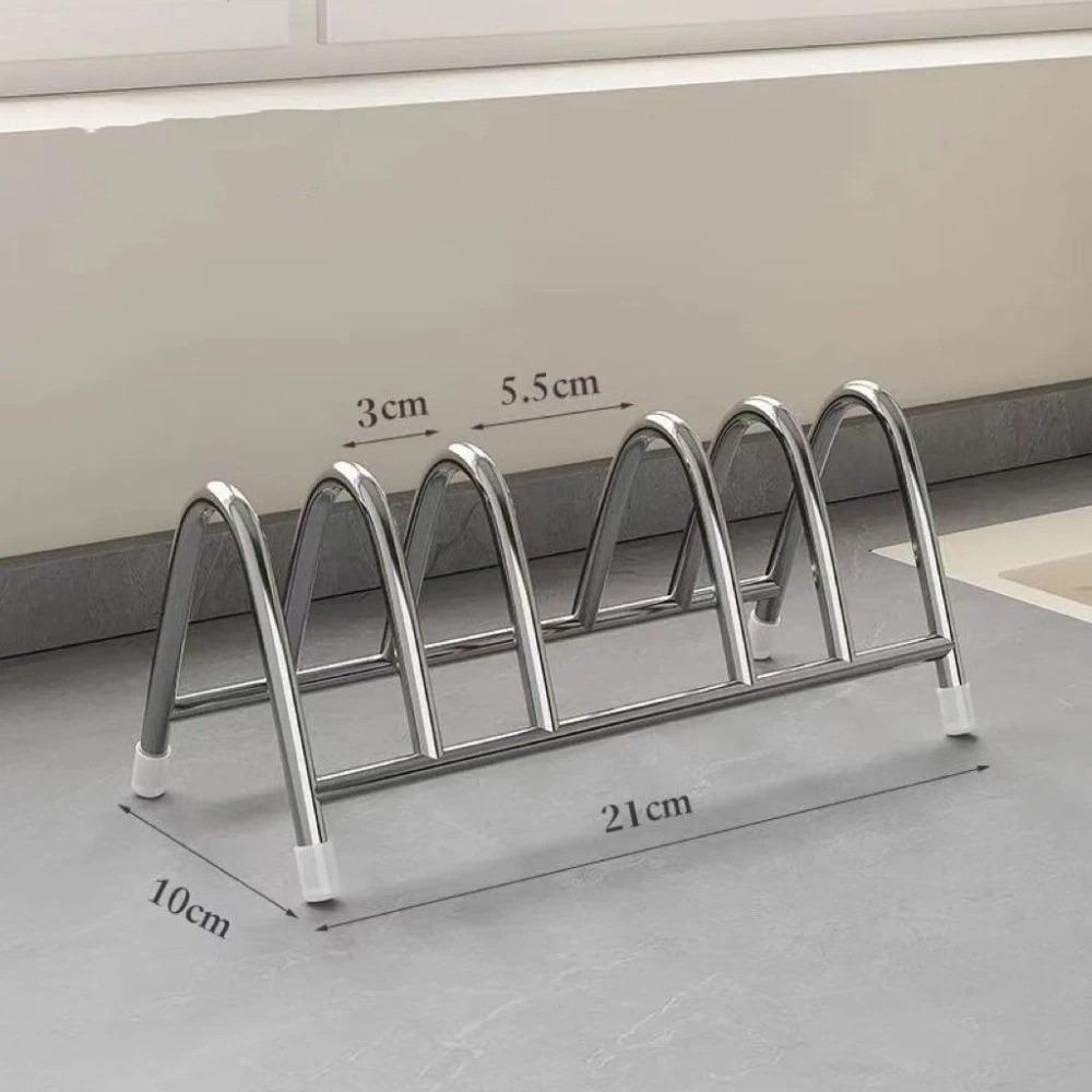Rustproof Pot Lid Storage Rack Stainless Steel Kitchen Countertop Organizer For Kitchen Storage