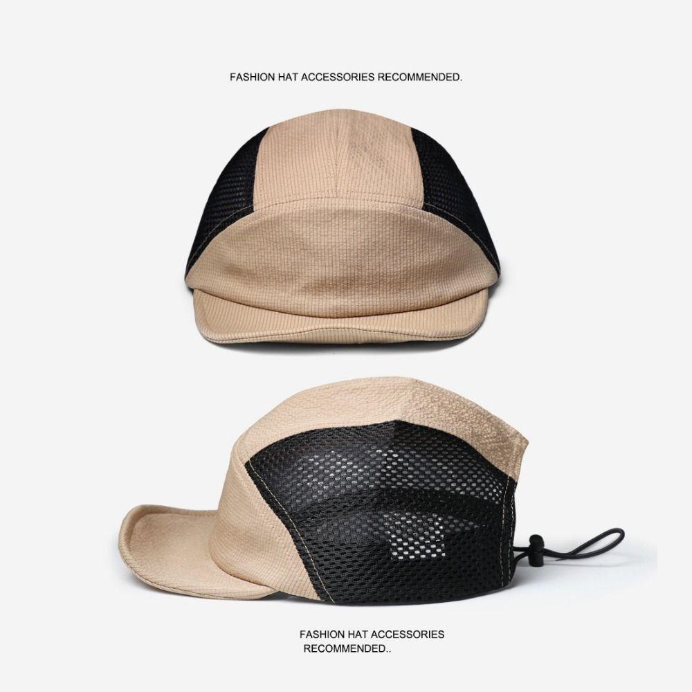 Short Brim Baseball Cap Breathable 5 Panel Hat Japanese Mesh Sun Hat  Camping Fishing