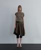 Unessin Asymmetric Cutting Midi Skirt_Khaki