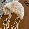 Women Hat Solid Color Rabbit Fur Blend Tassel Knit Hat Comfortable Stretch Fit Autumn Winter Skiing Warm Hat
