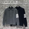 TIME BREATHE TB Four-Bar Cotton Knit Cardigan - Unisex Autumn/Winter Trendy Jacket