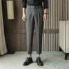 Summer new thin casual pants elastic waist slim-fitting pants trendy men's fashion nine-point pants drape pants