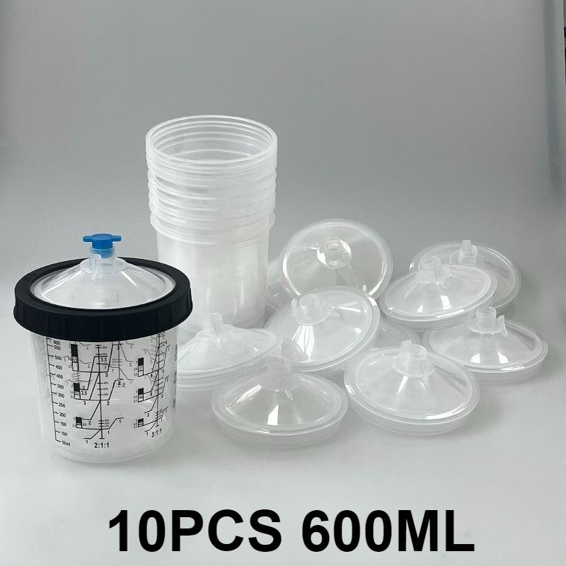 1 Set Spritzpistole Farbmischbecher H/O Schnellbecher Farbsystem Spritzpistolenbehälter 165 ml / 400 ml / 600 ml Einweg-Farbbecher