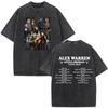 Singer Alex Warren 2026 Tour Print Tees Unisex Unisex Hiphop Tshirt Summer Cotton Loose Casual Vintage Washed Tshirts Streetwear