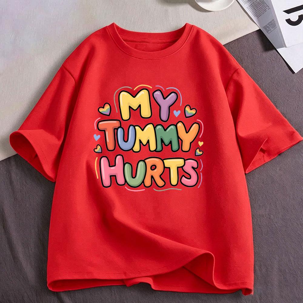 Mein Bauch tut weh Lustige Meme T-Shirts Unisex Unisex Kleidung Mode Lässig T-Shirt Baumwolle Oversized Kurzarm T-Shirts Streetwear