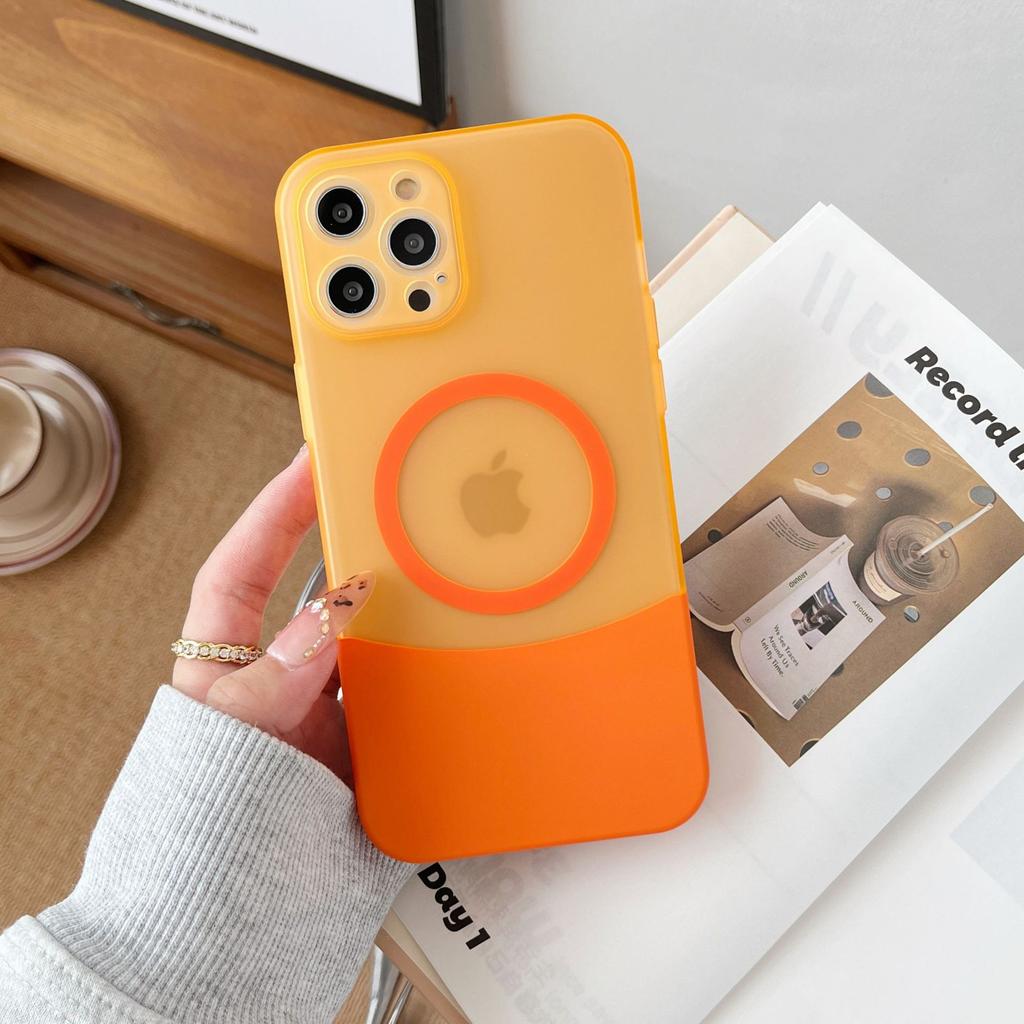 For IPhone17 Promax Stitching Contrasting Color Mobile Phone Case Magnetic Attraction for Apple 16 Skin-feel Matte Anti-fall Protective Cover