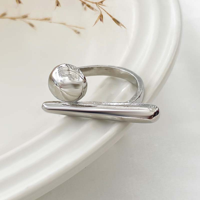 Kreatywny nieregularny geometryczny pierścień kulkowy otwarty dla kobiet mężczyzn Punk złoty kolor linia regulowana para pierścień palec biżuteria akcesoria