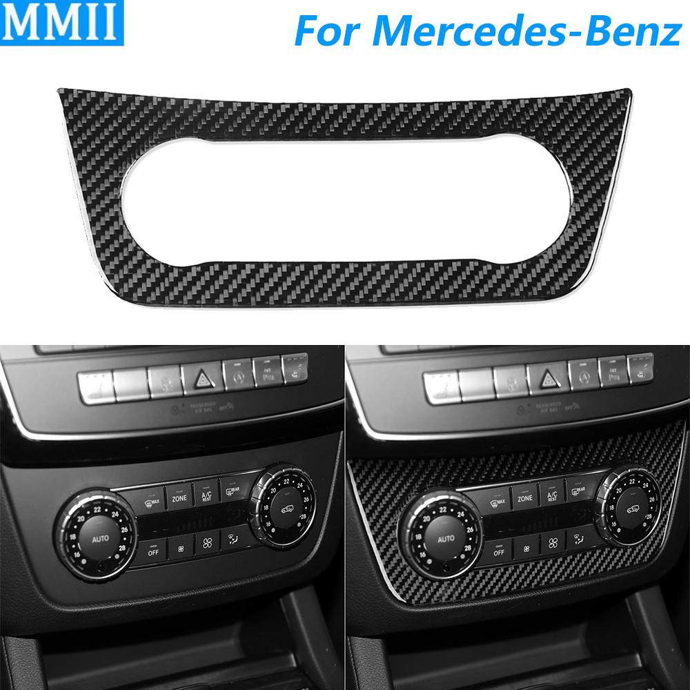 For Mercedes-Benz GLE GLS W166 2016-2019 Carbon Fiber Central Air Conditioning AC Control Panel Cover Car Accessories Sticker