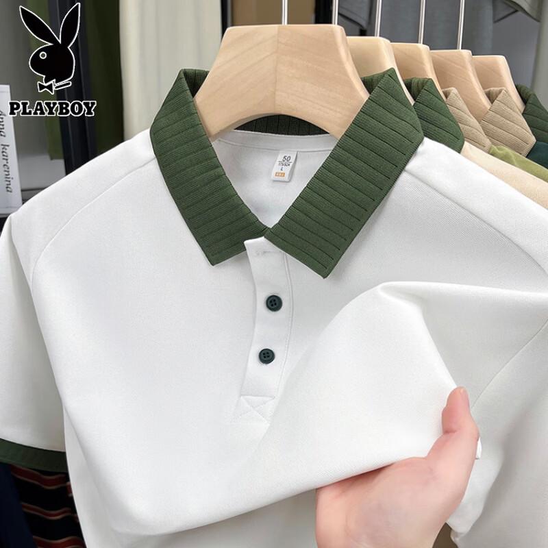 PLAYBOY Men s Short Sleeve Ice Silk Polo Shirt 52