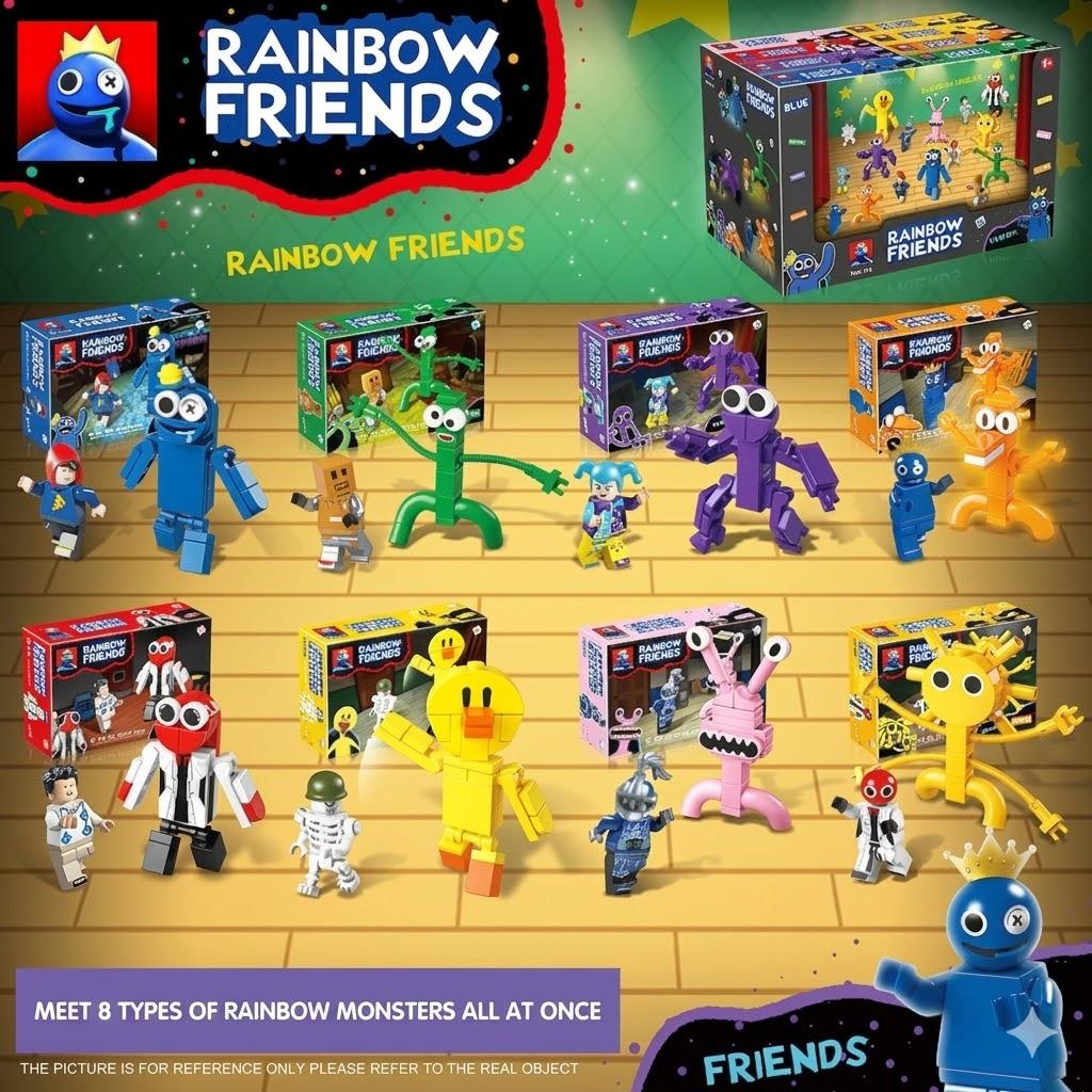 [Rainbow Friends] Figure K&B (8 types) set / Building Block 8-Variety Full Box, Popular toys for Korean children