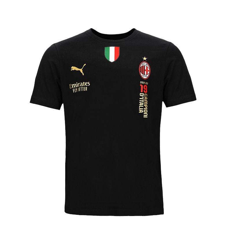 PUMA AC Milan Official Italian Champions T-Shirt Black Men s 773507-02 M