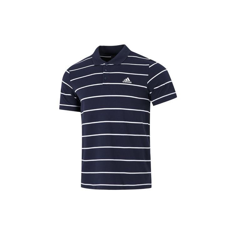 adidas Fi Stripe Small Label Athleisure Casual Sports Short Sleeve Polo Shirt Navy Blue Men s HE7434 XXL