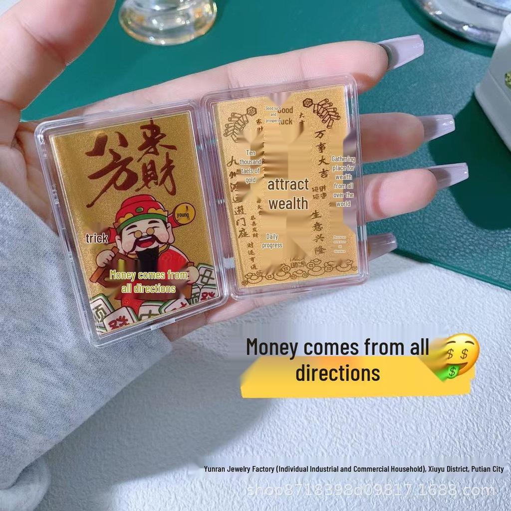 Cartoon Gold God of Wealth Sticker – Attract Wealth & Good Luck Phone Decor, Perfect New Year Gift