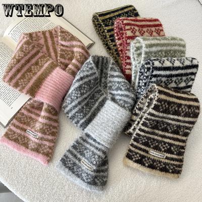 Vintage Kleiner Schal Hautfreundlicher Strickschal Vielseitiger und Dicker Schal