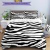 3Pcs Zebra Print Printed Bedding Set, Breathable And Soft,(Includes 1 Duvet Cover And 2 Pillowcases, Quilt Not Included) yy250815154