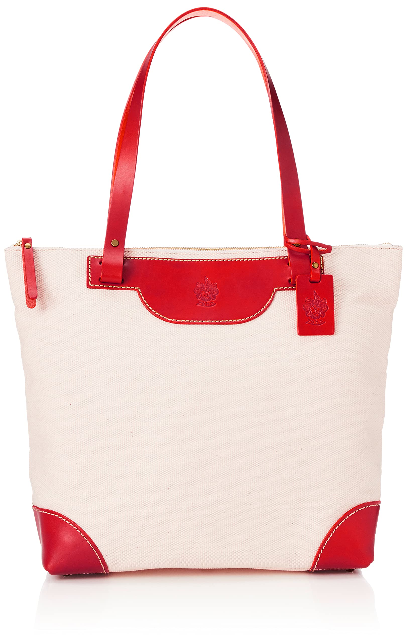 

Tote Bag Made in Kurashiki Kojima Thick Canvas x Finest Himeji Leather Made in Japan Red [Tseha] (Cowhide)