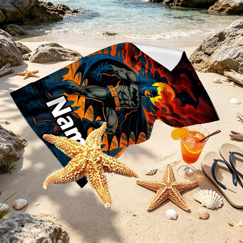Custom Name Personalized Transformers Print Beach Towel, for Trip Camping Beach Party Home Decor, Birthday Gift for Family & Friends