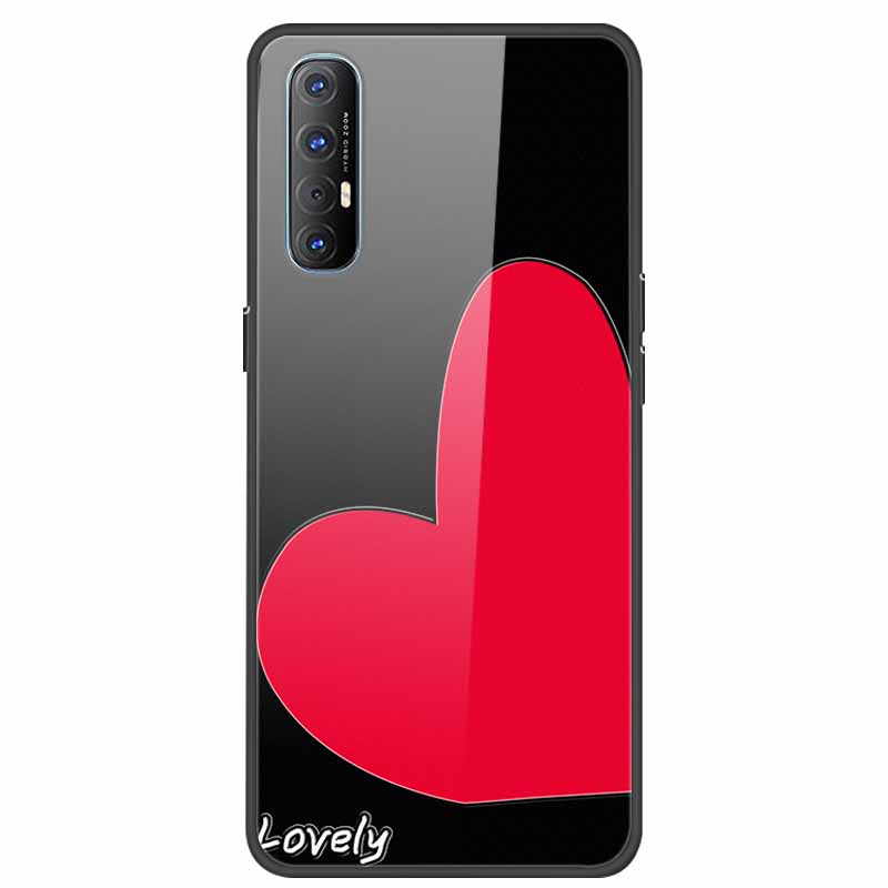 Tempered Glass Case For Oppo Reno 3 Pro 5G Case 6.5" Hard Phone Back Cover Soft Bumper For Oppo Reno3 Pro Case Funda Para PCRM00