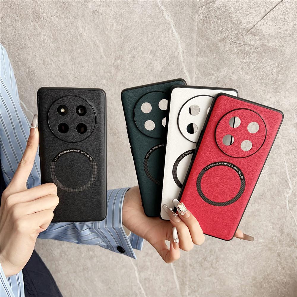 PU-Leder Kabelloses Laden Für Magnetische Hülle Für Honor X9C HonorX9C Magic7 Lite Magic7Lite G Weiche Rückabdeckung