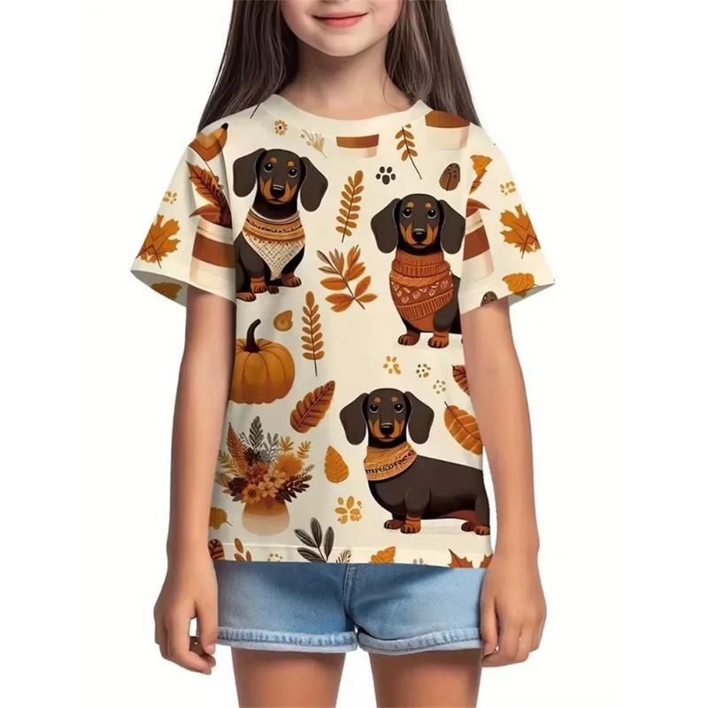 Summer Children's 3D Printed Crew Neck T-shirt Is Fashionable, Versatile, Trendy, Breathable, and Casual