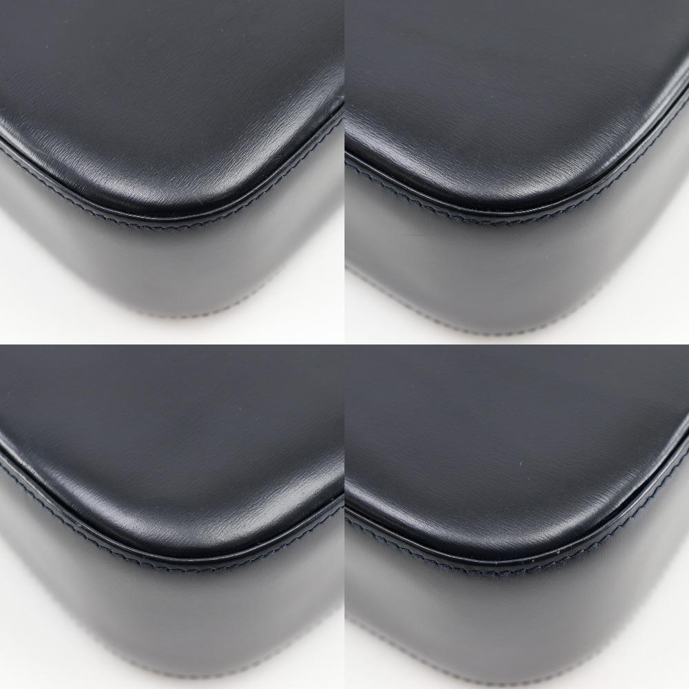 Cartier Sapphire Line Handbag One Handle Black Calfskin Women Used