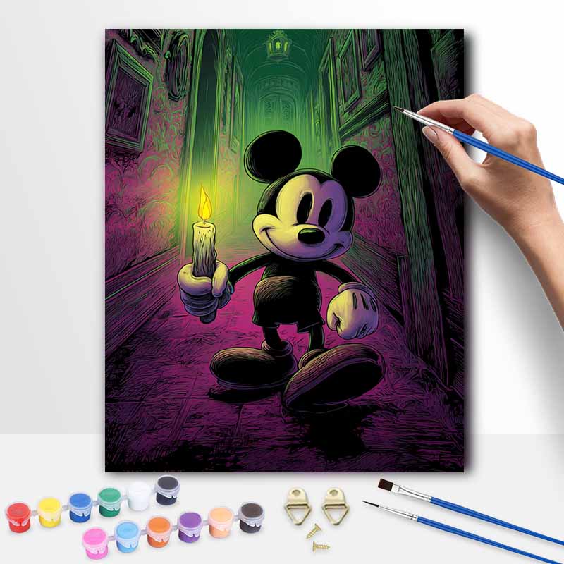 Disney Haunted Mansion Mickey Oil Painting Kit Canvas DIY Home Decor Gift 20x30cm