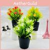 Artificial Orchid Flower Mini Green Plant Plastic Container For Hotel Window Display