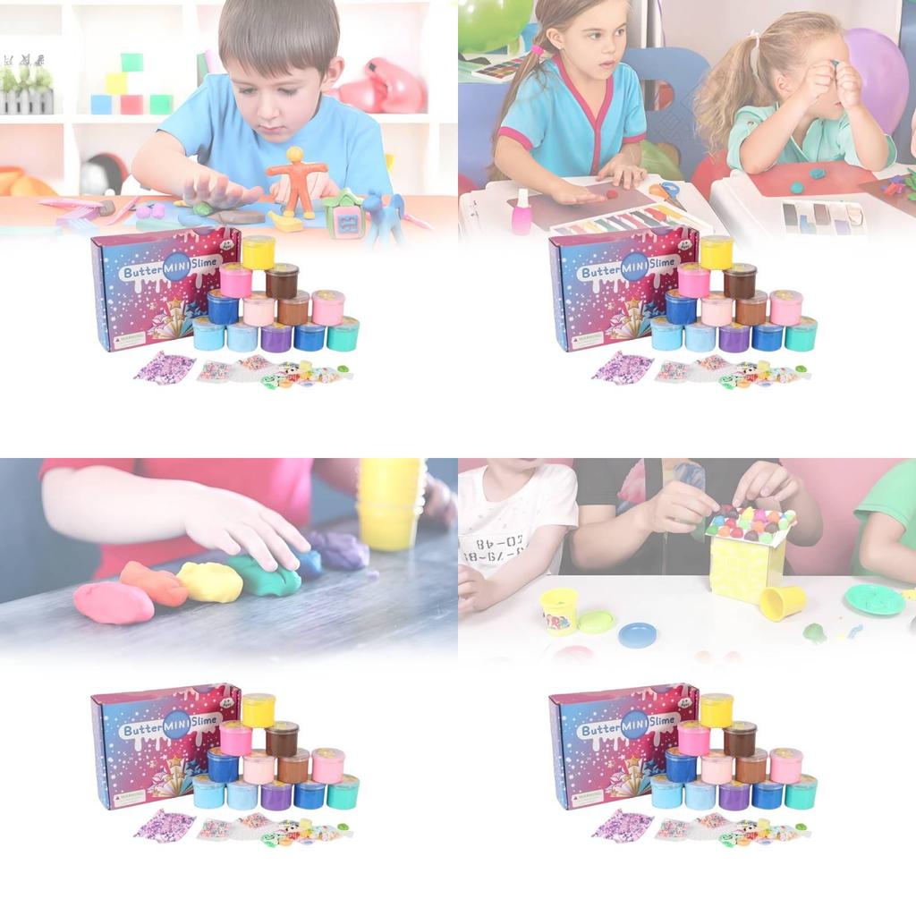 12 Piece Colorful Slime Cotton Mud Set For Kids Creative Diy Fun Activities