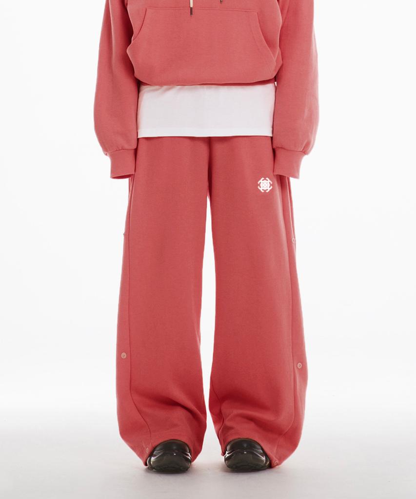 Paensyo Symbol Snap Wide Double Jersey Pants - Red