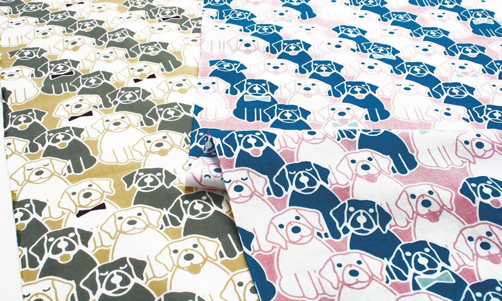 Some no Anbo Tenugui hand Red Tokuoka Made in 35cm x 100cm (Japanese towel) "Dog-themed, Series" - Hand-dyed, 100% Cotton, weave, Japan,
