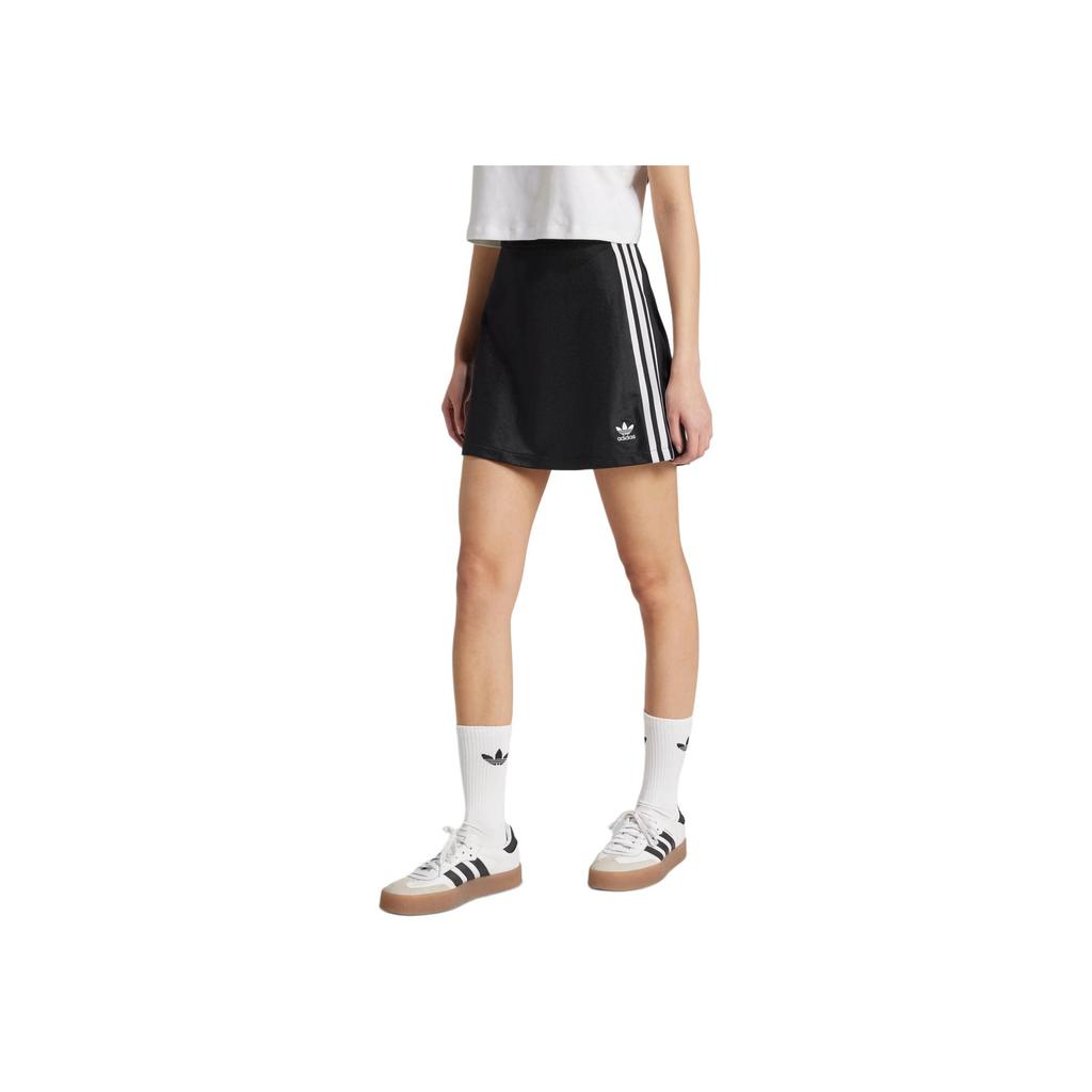 Adidas Originals Striped Logo Short Casual Skirt Women Skirts Black JD0281