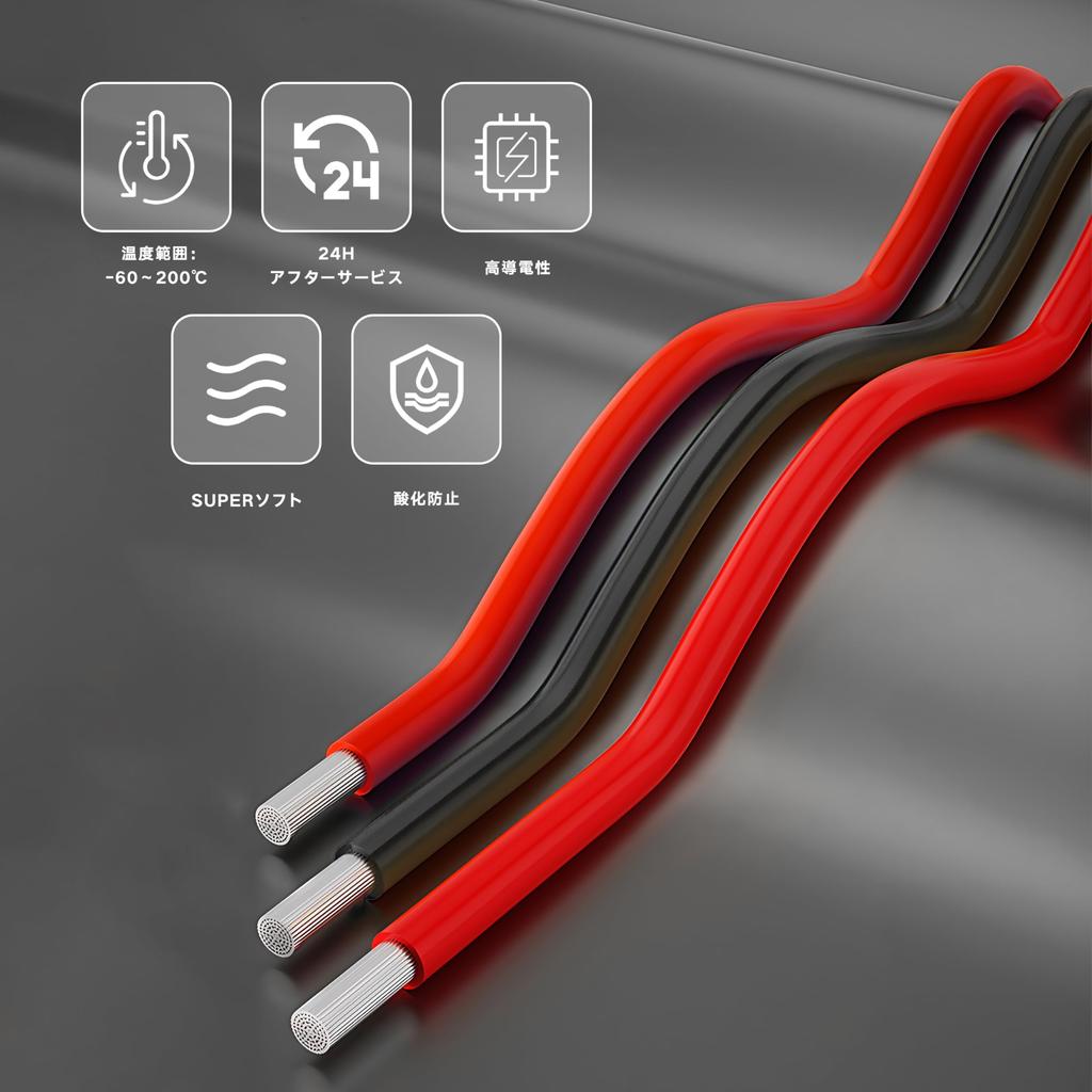 HaerknCbl 20AWG/0.5Sq Silicone Wire, 2 X 10M (Black 10 M + Red 10 M)