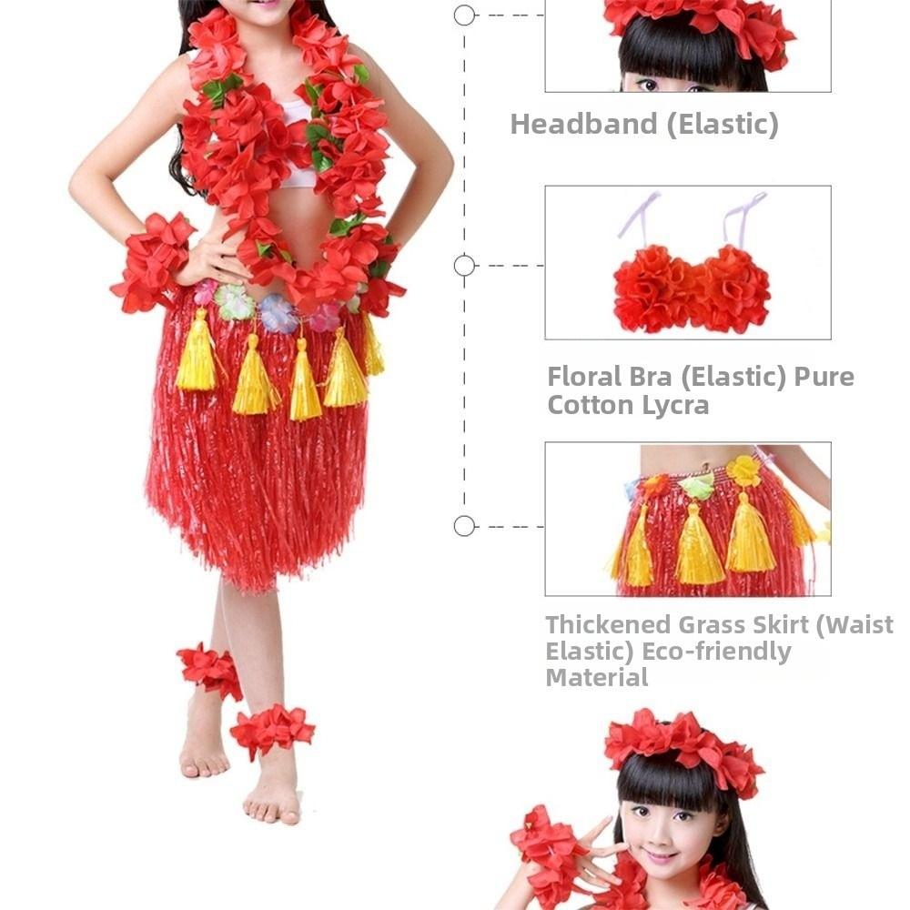 7/8Pcs Costume Hawaiian Costumes Wristbands Hula Dancer Costume  Hawaii Party Supplies