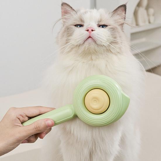 Pet Hair Cleaner Brush Cat Grooming Brush with Release Button Cat Brush Shedding