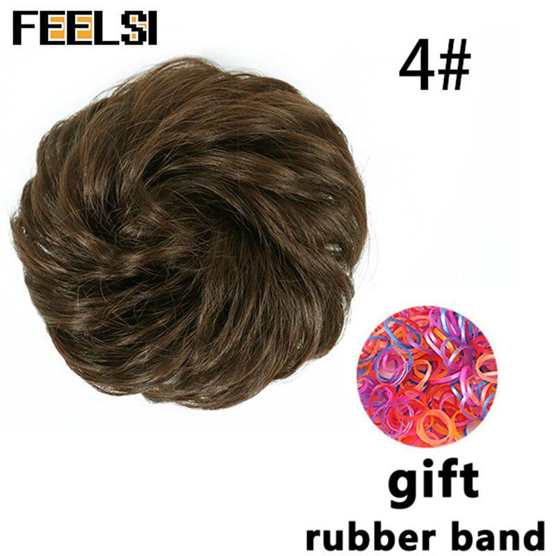 Chignon ondulat de damă cu bandă elastică de cauciuc Scrunchie sintetic pentru păr înfășurat Coc dezordonat posturi