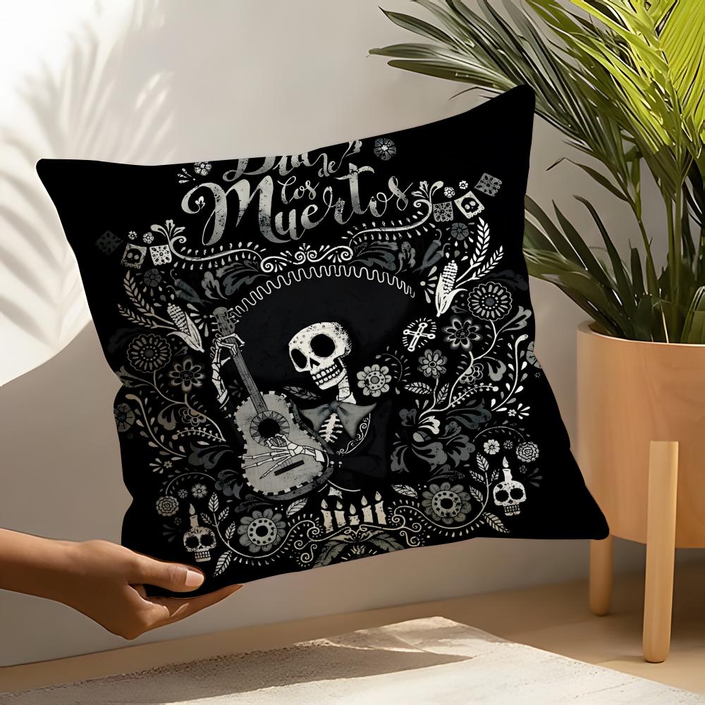 Festival D-Dia De Muertos 1 Pillow Case Linen Cushion Covers For Decorative Sofa Home Pillows Case Car Chair Pillows Cases