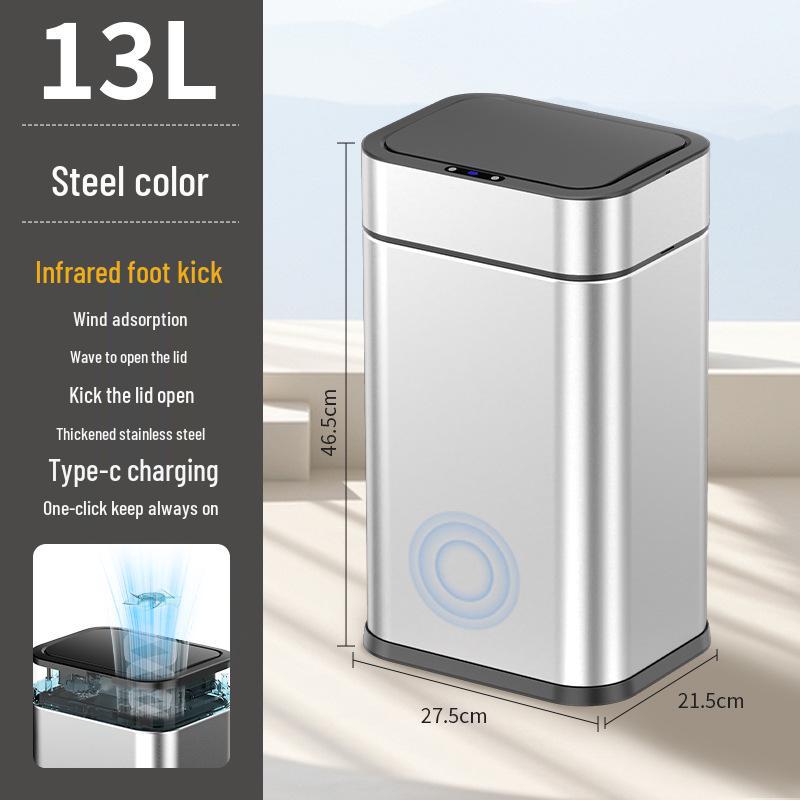 13L Smart Induction Trash Can: Fully