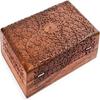 Jewelry Box Wooden Decorative Storage Organizer Intricately Carved 10" X 6