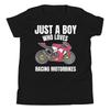 Just A Boy Who Loves Racing MotorBikes Motorbike Lover Youth T-Shirt