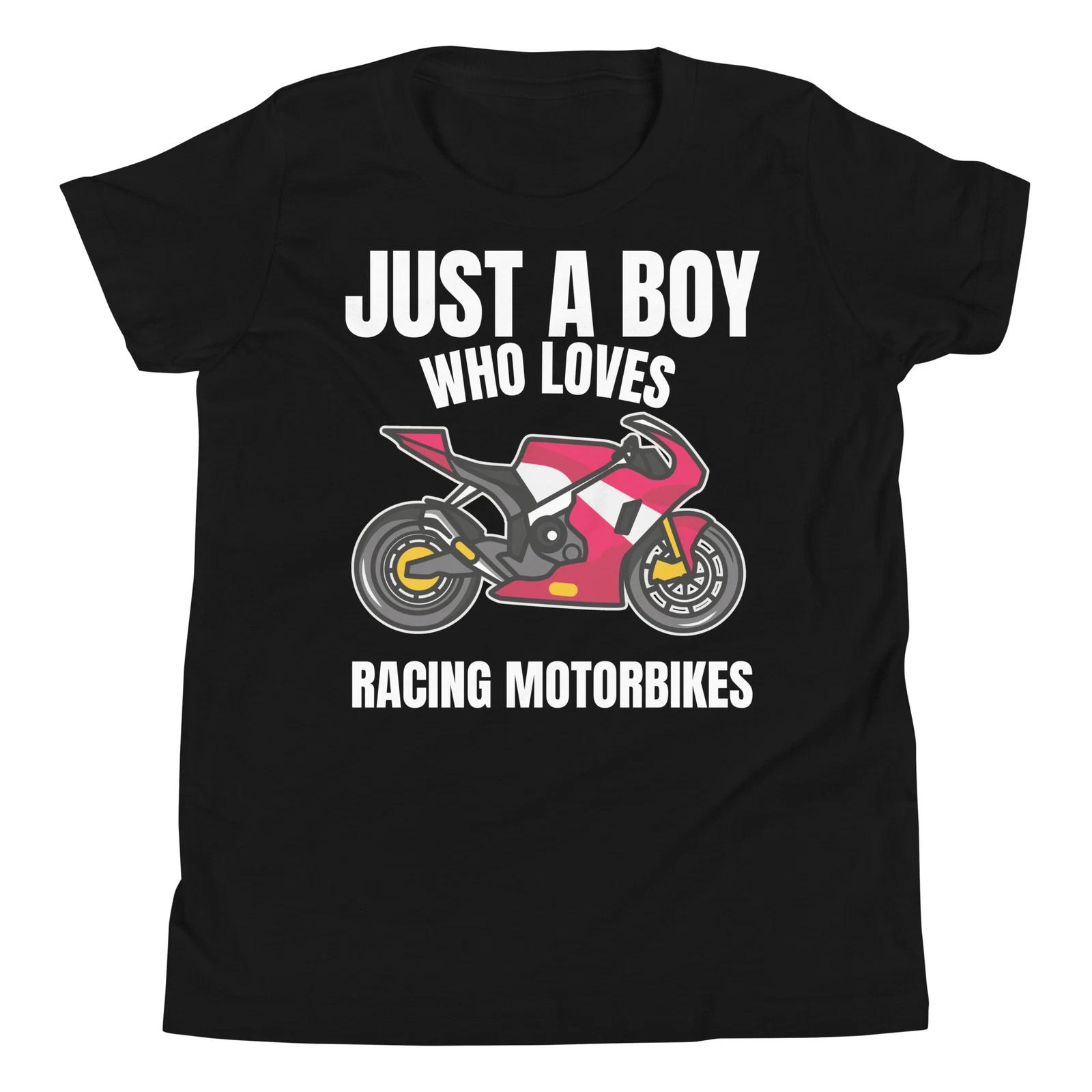 

Just A Boy Who Loves Racing MotorBikes Motorbike Lover Youth T-Shirt 100
