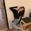 Stylish Women's Korean-Style Slim Fit Knitted Sweater - Versatile, Soft, Long-Sleeved Base Layer for Autumn/Winter